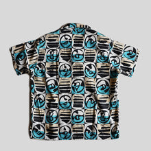 Load image into Gallery viewer, 1950's "CALIFORNIA" ATOMIC PATTERN COTTON S/S SHIRT (SZ LARGE / MINT CONDITION)