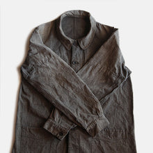 Load image into Gallery viewer, ~1940's FRENCH WORK BLACK CHAMBRAY PATCHWORK JACKET (LARGE)