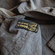 Load image into Gallery viewer, ~1940's FRENCH WORK BLACK CHAMBRAY PATCHWORK JACKET (LARGE)