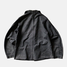 画像をギャラリービューアに読み込む, ~1920's FRENCH WORK BLACK COVERT WORK JACKET (SZ 48 / HEAVY OZ FABRIC / 6 BUTTON)