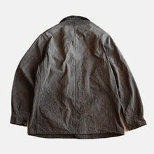 Load image into Gallery viewer, ~1940's FRENCH WORK BLACK CHAMBRAY PATCHWORK JACKET (LARGE)