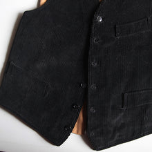 Load image into Gallery viewer, N.O.S ~1940's FRENCH WORK BLACK CORDS GILET (MEDIUM)