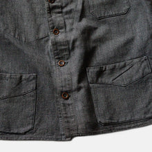 画像をギャラリービューアに読み込む, ~1920's FRENCH WORK BLACK COVERT WORK JACKET (SZ 48 / HEAVY OZ FABRIC / 6 BUTTON)