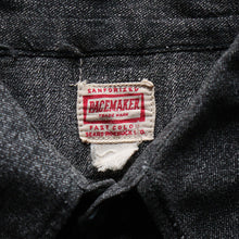 Load image into Gallery viewer, ~1950's "PACEMAKER" BLACK CHAMBRAY WORK SHIRT (SZ LARGE / SINGLE POCKET / GOOD CONDITION)