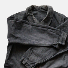 画像をギャラリービューアに読み込む, ~1920's FRENCH WORK BLACK COVERT WORK JACKET (SZ 48 / HEAVY OZ FABRIC / 6 BUTTON)
