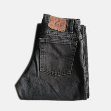 Load image into Gallery viewer, 1990's "LEVI'S" 550 SLIM TAPARED BLACK DENIM (W29×L29) EARLY DYE