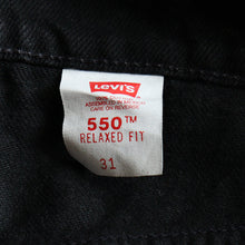Load image into Gallery viewer, 1990's "LEVI'S" 550 BLACK DENIM SHORTS (SZ W31 L00 / DEADSTOCK)