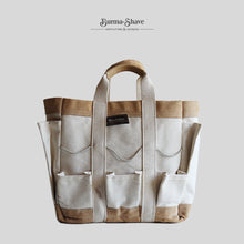 画像をギャラリービューアに読み込む, ~1990's "BROOKSTONE" CANVAS GARDEN TOTE (VERY GOOD CONDITION)