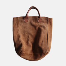 画像をギャラリービューアに読み込む, 1980's "BROOKSTONE" SUEDE LEATHER TOTE