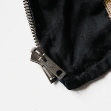 Load image into Gallery viewer, 1950's BLACK SATEEN SKA JACKET (SZ LARGE / BACK SIDE BLUE)