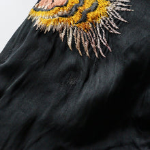 Load image into Gallery viewer, 1950's BLACK SATEEN SKA JACKET (SZ LARGE / BACK SIDE BLUE)