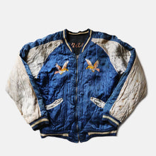 Load image into Gallery viewer, 1950's BLACK SATEEN SKA JACKET (SZ LARGE / BACK SIDE BLUE)