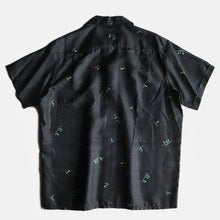 画像をギャラリービューアに読み込む, N.O.S 1950's "MAURICE & SON" CUSTOM TAILORED BLACK SILK SHIRT (LARGE)