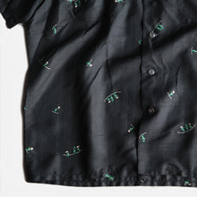 画像をギャラリービューアに読み込む, N.O.S 1950's "MAURICE & SON" CUSTOM TAILORED BLACK SILK SHIRT (LARGE)
