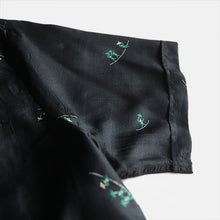 画像をギャラリービューアに読み込む, N.O.S 1950's "MAURICE & SON" CUSTOM TAILORED BLACK SILK SHIRT (LARGE)
