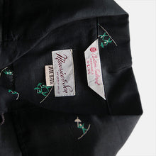 画像をギャラリービューアに読み込む, N.O.S 1950's "MAURICE & SON" CUSTOM TAILORED BLACK SILK SHIRT (LARGE)