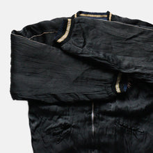 Load image into Gallery viewer, 1950's BLACK SATEEN SKA JACKET (SZ LARGE / BACK SIDE BLUE)