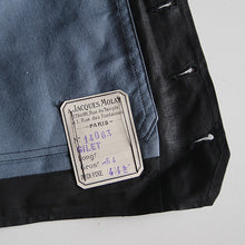 Load image into Gallery viewer, N.O.S ~1920's FRENCH WORK BLACK LINEN GILET (LARGE)