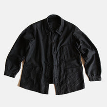 Load image into Gallery viewer, 1920's~ BLACK MOLESKIN JACKET (AMAZING SLANTED POCKETS) SZ LARGE