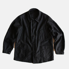 Load image into Gallery viewer, 1920's~ BLACK MOLESKIN JACKET (AMAZING SLANTED POCKETS) SZ LARGE