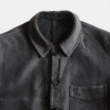 Load image into Gallery viewer, 1950's "ADOLPH LAFONT" BLACK MOLESKIN FADED JACKET (MEDIUM)