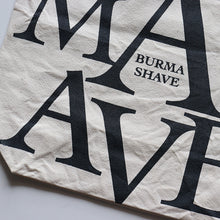 Load image into Gallery viewer, "BURMA-SHAVE" ADVATISING MAGAZINE TOTE