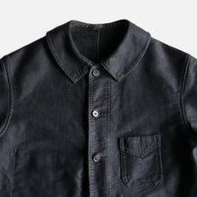 Load image into Gallery viewer, 1940's "A.P.MICHEL" BLACK MOLESKIN WORK JACKET (SZ MEDIUM)