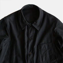 Load image into Gallery viewer, 1920's~ BLACK MOLESKIN JACKET (AMAZING SLANTED POCKETS) SZ LARGE