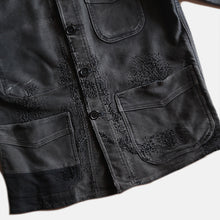 Load image into Gallery viewer, 1950's "ADOLPH LAFONT" BLACK MOLESKIN FADED JACKET (MEDIUM)