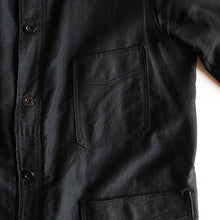 Load image into Gallery viewer, 1920's~ BLACK MOLESKIN JACKET (AMAZING SLANTED POCKETS) SZ LARGE