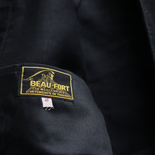 Load image into Gallery viewer, 1940's "BEAU-FORT" BLACK MOLESKIN JACKET WITH V-POCKET (SZ 48 / NEAR DEADSTOCK)