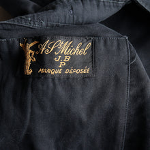 Load image into Gallery viewer, 1940's "A.P.MICHEL" BLACK MOLESKIN WORK JACKET (SZ MEDIUM)