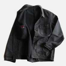 Load image into Gallery viewer, 1950's "ADOLPH LAFONT" BLACK MOLESKIN FADED JACKET (MEDIUM)