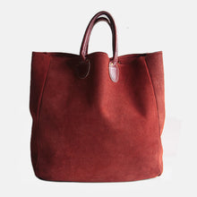 画像をギャラリービューアに読み込む, ~1980's "BROOKSTONE" SUEDE LEATHER BIG TOTE BAG (LARGE)