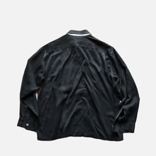 Load image into Gallery viewer, 1950's "BLOCKS" BLACK RAYON BOX SHIRT (SZ LARGE / MINT CONDITION)
