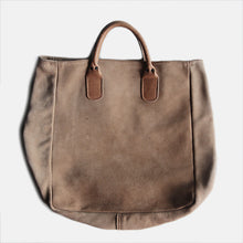 画像をギャラリービューアに読み込む, 1980's "BROOKSTONE" SUEDE LEATHER TOTE MINT CINDITION