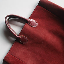 画像をギャラリービューアに読み込む, ~1980's "BROOKSTONE" SUEDE LEATHER BIG TOTE BAG (LARGE)