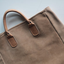 画像をギャラリービューアに読み込む, 1980's "BROOKSTONE" SUEDE LEATHER TOTE MINT CINDITION