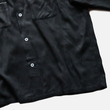 Load image into Gallery viewer, 1950's "BLOCKS" BLACK RAYON BOX SHIRT (SZ LARGE / MINT CONDITION)