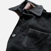 Load image into Gallery viewer, 1950's "BLOCKS" BLACK RAYON BOX SHIRT (SZ LARGE / MINT CONDITION)