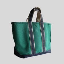 画像をギャラリービューアに読み込む, 1980's "L.L.BEAN" DELUXE TOTE (SZ MEDIUM / GREEN×NAVY / GOOD CONDITION)