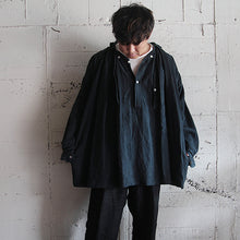 Load image into Gallery viewer, ANTIQUE FRENCH INDIGO LINEN SMOCK (UNISEX)