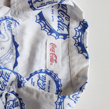 Load image into Gallery viewer, ”COCA COLA" OPEN COLLAR COTTON BOX SHIRT (SZ LARGE / OFICIAL WEAR / AROUND 1980's)