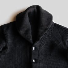画像をギャラリービューアに読み込む, ~1940's SHAWL COLLAR CARDIGAN (SZ MEDIUM / BLACK / GOOD CONDITION)