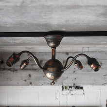 Load image into Gallery viewer, ANTIQUE JAPANNNED COPPER CEILING LAMP