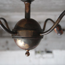 Load image into Gallery viewer, ANTIQUE JAPANNNED COPPER CEILING LAMP