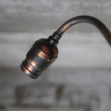 Load image into Gallery viewer, ANTIQUE JAPANNNED COPPER CEILING LAMP