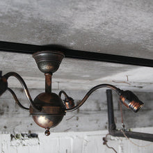 Load image into Gallery viewer, ANTIQUE JAPANNNED COPPER CEILING LAMP
