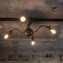 Load image into Gallery viewer, ANTIQUE JAPANNNED COPPER CEILING LAMP