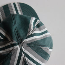 Load image into Gallery viewer, 1990's SHORT BILL STRIPE CAP (SZ 60cm / GOOD CONDITION)